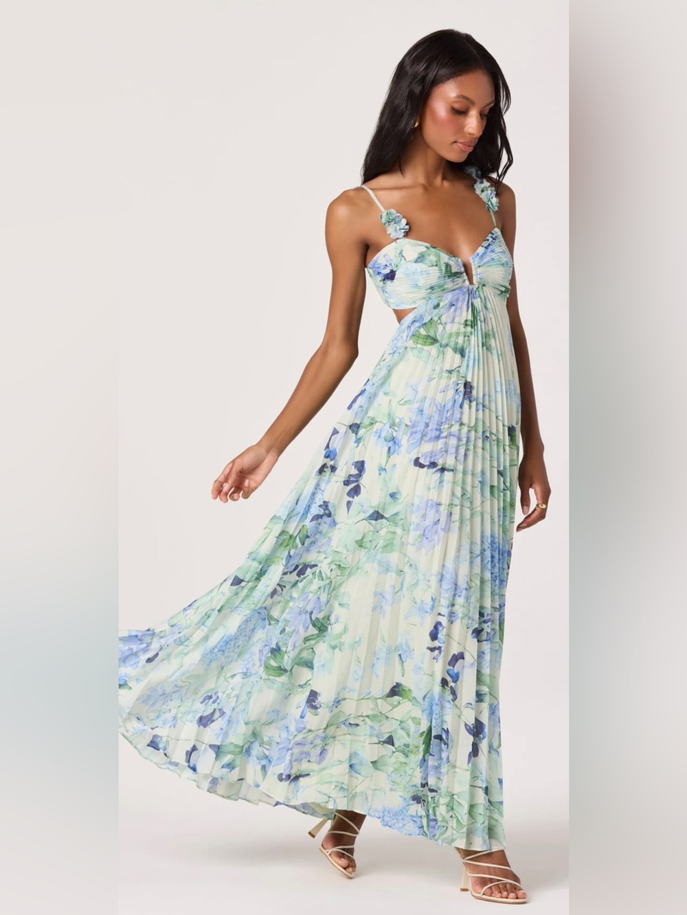 ASTR the Label Emese Floral Cutout Maxi Dress